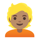 Google(Android) Person: Medium Skin Tone, Blond Hair Emoji