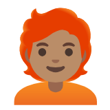 Google(Android) Person: Medium Skin Tone, Red Hair Emoji