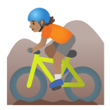 Google(Android) Person Mountain Biking: Medium Skin Tone Emoji