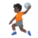 Google(Android) Person Playing Handball: Dark Skin Tone Emoji