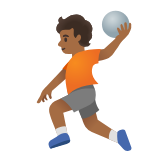 Google(Android) Person Playing Handball: Medium-Dark Skin Tone Emoji