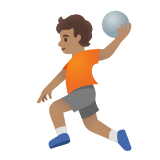 Google(Android) Person Playing Handball: Medium Skin Tone Emoji