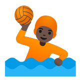 Google(Android) Person Playing Water Polo: Dark Skin Tone Emoji