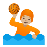 Google(Android) Person Playing Water Polo: Medium-Light Skin Tone Emoji