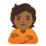 Google(Android) Person Pouting: Medium-Dark Skin Tone Emoji