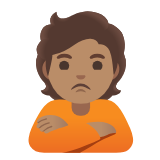 Google(Android) Person Pouting: Medium Skin Tone Emoji