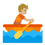 Google(Android) Person Rowing Boat: Medium-Light Skin Tone Emoji