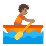 Google(Android) Person Rowing Boat: Medium Skin Tone Emoji