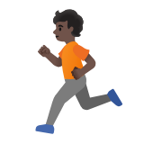 Google(Android) Person Running: Dark Skin Tone Emoji