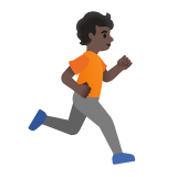 Google(Android) Person Running Facing Right: Dark Skin Tone Emoji