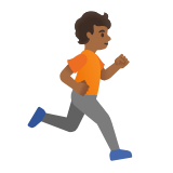 Google(Android) Person Running Facing Right: Medium-Dark Skin Tone Emoji