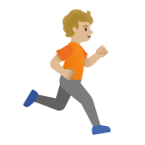 Google(Android) Person Running Facing Right: Medium-Light Skin Tone Emoji