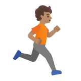 Google(Android) Person Running Facing Right: Medium Skin Tone Emoji