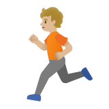 Google(Android) Person Running: Medium-Light Skin Tone Emoji