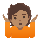 Google(Android) Person Shrugging: Medium Skin Tone Emoji