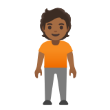 Google(Android) Person Standing: Medium-Dark Skin Tone Emoji