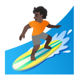 Google(Android) Person Surfing: Dark Skin Tone Emoji