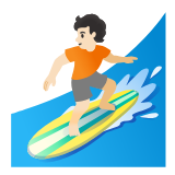 Google(Android) Person Surfing: Light Skin Tone Emoji