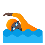 Google(Android) Person Swimming: Dark Skin Tone Emoji