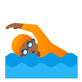 Google(Android) Person Swimming: Medium-Dark Skin Tone Emoji