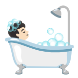 Google(Android) Person Taking Bath: Light Skin Tone Emoji