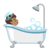 Google(Android) Person Taking Bath: Medium Skin Tone Emoji