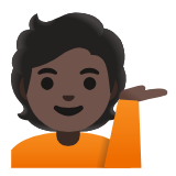 Google(Android) Person Tipping Hand: Dark Skin Tone Emoji