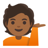 Google(Android) Person Tipping Hand: Medium-Dark Skin Tone Emoji