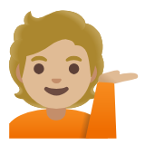 Google(Android) Person Tipping Hand: Medium-Light Skin Tone Emoji