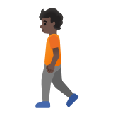 Google(Android) Person Walking: Dark Skin Tone Emoji