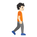 Google(Android) Person Walking Facing Right: Light Skin Tone Emoji