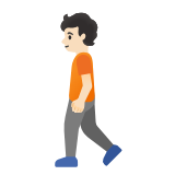 Google(Android) Person Walking: Light Skin Tone Emoji