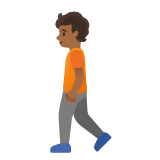 Google(Android) Person Walking: Medium-Dark Skin Tone Emoji