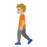 Google(Android) Person Walking: Medium-Light Skin Tone Emoji