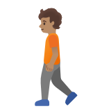 Google(Android) Person Walking: Medium Skin Tone Emoji