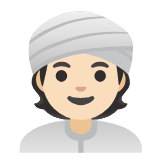 Google(Android) Person Wearing Turban: Light Skin Tone Emoji