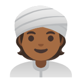 Google(Android) Person Wearing Turban: Medium-Dark Skin Tone Emoji