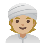 Google(Android) Person Wearing Turban: Medium-Light Skin Tone Emoji