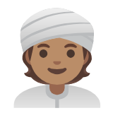 Google(Android) Person Wearing Turban: Medium Skin Tone Emoji