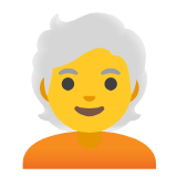 Google(Android) Person: White Hair Emoji