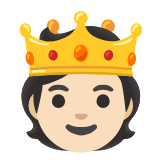 Google(Android) Person With Crown: Light Skin Tone Emoji