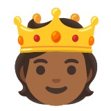 Google(Android) Person With Crown: Medium-Dark Skin Tone Emoji