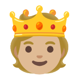 Google(Android) Person With Crown: Medium-Light Skin Tone Emoji