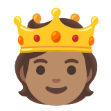 Google(Android) Person With Crown: Medium Skin Tone Emoji