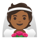 Google(Android) Person With Veil: Medium-Dark Skin Tone Emoji