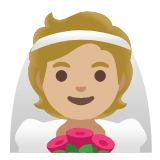 Google(Android) Person With Veil: Medium-Light Skin Tone Emoji