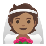 Google(Android) Person With Veil: Medium Skin Tone Emoji