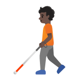 Google(Android) Person With White Cane: Dark Skin Tone Emoji