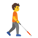 Google(Android) Person With White Cane Facing Right Emoji