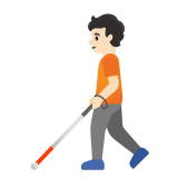 Google(Android) Person With White Cane: Light Skin Tone Emoji